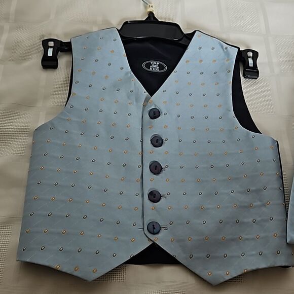 Top Kids Boy's Waist Coat Vest & Tie Blue 3X - Picture 11 of 16